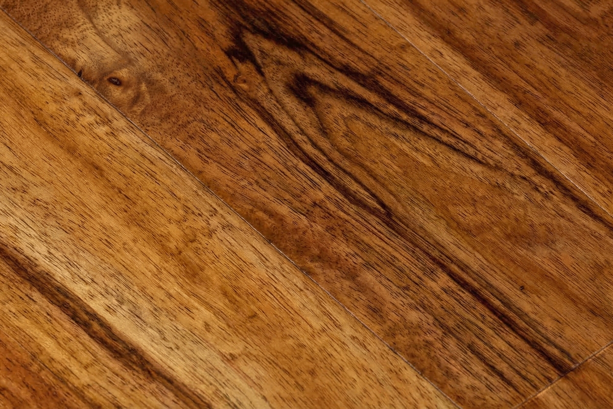Brazilian Koa (Tigerwood) hardwood flooring with distinctive bold striping